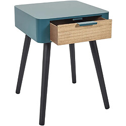 Acheter The Home Deco Factory Chevet en bois 1 tiroir Zoran bleu canard.