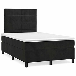 Maison Chic Lit adulte - Lit + matelas + LED,Sommier à lattes de lit et matelas LED noir 120x190 cm velours -GKD78026