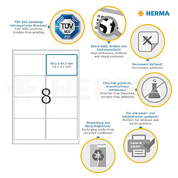 HERMA Étiquettes d'adresse permanentes A4 99,1x67,7 mm 100 feuilles pas cher