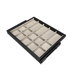 Kit tiroir d'organisation Emuca avec glissières à fermeture douce pour armoire module 600mm noir texturé