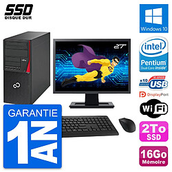 PC Tour Fujitsu P720 Ecran 27" Intel G3220 RAM 16Go SSD 2To Windows 10 Wifi - Occasion