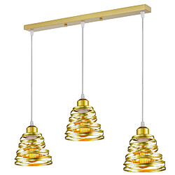 Stoex Plafonnier Rétro Moderne 3 Lumières Lustre D'Intérieur Suspension Luminaire Vintage Suspension Lustre en Métal Or, Pour Chambre À Coucher, Salon