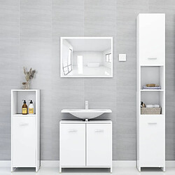 ComfortXL Ensemble De Meubles Salle De Bain 4 Pièces Blanc Bois D’ingénierie 