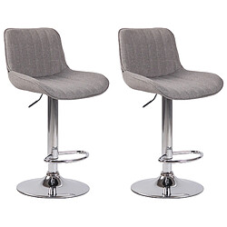 Non Lot de 2 tabourets de bar Lentini tissu chrome 