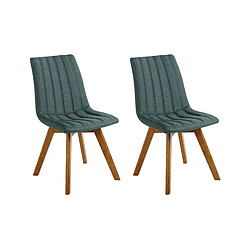 Beliani Chaise de salle à manger Set de 2 Tissu Vert foncé CALGARY