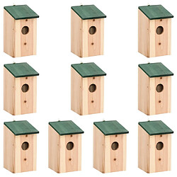 vidaXL Nichoirs 10 pcs Bois de sapin massif 12x12x22 cm