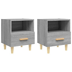 vidaXL Tables de chevet 2 pcs Sonoma gris 40x35x47 cm