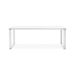 Mes Bureau design 200x100x74 cm plateau blanc et métal blanc - WARNY