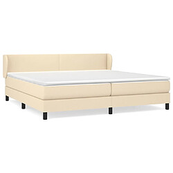 Maison Chic Lit adulte- Lit + matelas,Sommier à lattes de lit avec matelas Crème 200x200 cm Tissu -GKD77255