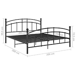 vidaXL Cadre de lit sans matelas noir métal 200x200 cm pas cher