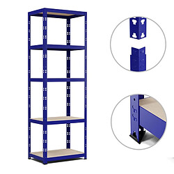 Eurospen Etagère de rangement modulable et polyvalente pour atelier, garage, cave... Charge Lourde max 500kg -180x60x40cm - Bleu 