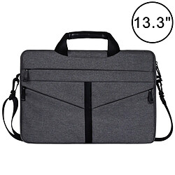 Wewoo Sacoche ordinateur 13,3 pouces respirant résistant à l'usure mode Business épaule poche portable sac à main avec fermeture à glissière bandoulière (gris foncé)