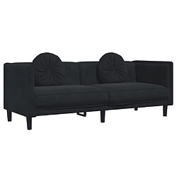 Acheter vidaXL Ensemble de canapés 2 pcs avec coussins noir velours