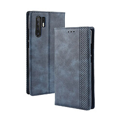 Etui en PU style vintage avec support bleu pour votre Huawei P30 Pro