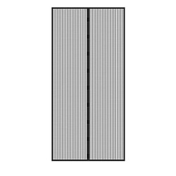 Ecd Germany Rideau de porte protection contre insectes fermeture magnétique 100x210cm noir