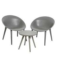 JARDIéco Salon de jardin en plastique Marbella Anthracite - Jardideco