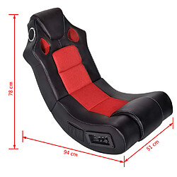 vidaXL Fauteuil à bascule à enceinte Noir et rouge Similicuir pas cher