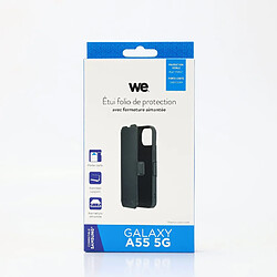 Avis WE Etui folio AIMANTE SAMSUNG GALAXY A55 5G Noir: fermeture magnétique - anti-chocs - Accès caméra – porte-cartes - Fonction support