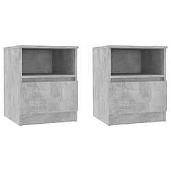 vidaXL Tables de chevet 2 pcs Gris béton 40x40x50 cm Aggloméré