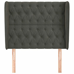 Avis Maison Chic Tête de lit scandinave avec oreilles,meuble de chambre Gris foncé 103x23x118/128 cm Velours -MN25596