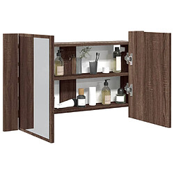 vidaXL Armoire à miroir à LED de bain chêne marron 80x12x45 cm