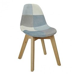 The Home Deco Kids Chaise patchwork pour enfant Léonie bleu.