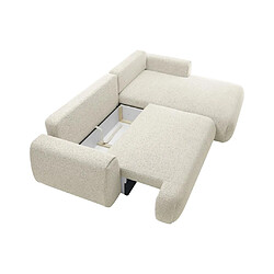 Vente-Unique Canapé d'angle droit convertible en tissu texturé beige MONELIA pas cher