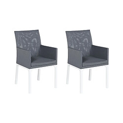 Beliani Lot de 2 chaises Tissu Gris foncé BACOLI