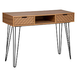 Pegane Console avec 2 tiroirs en bois / fer coloris Beige - Longueur 110 x Profondeur 40 x Hauteur 78 cm