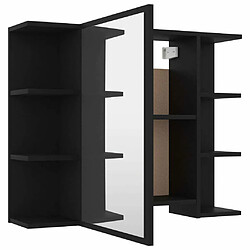 Maison Chic Armoire à miroir de salle de bain,Meuble de rangement,Meuble bas de bain Noir 80x20,5x64 cm Aggloméré -GKD912273 pas cher