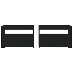 Avis vidaXL Tables de chevet 2 pcs avec LED Noir 60x35x40 cm