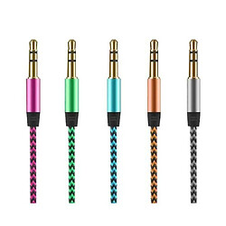 Universal Stock3.5 mm mâle à mâle Téléphone Nylon Stéréo Stéréo Aux Câble audio