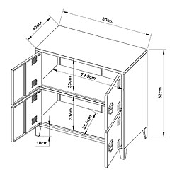 Helloshop26 Armoire de bureau casier de bureau meuble de rangement pour salon bureau chambre atelier métallique à 4 portes acier 82 x 80 x 40 cm blanc 03_0006326