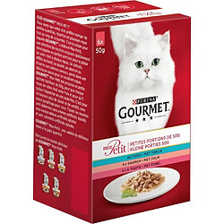 GOURMET Sachets fraîcheur Mon Petit au saumon, truite et thon - 6 x 50 g - Chat adulte 