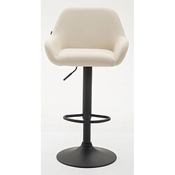 Decoshop26 Lot de 2 tabourets de bar moderne et confortable en synthétique crème pieds trompette en métal noir TDB10218