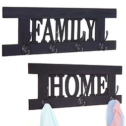 Mendler 2x garderobe murale HWC-C60 Home+Family, planche vestiaire, style shabby chic, vintage 60x21cm ~ gris foncé