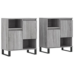 Maison Chic Ensemble de 2 Buffets,commode,console pour rangement sonoma gris bois d'ingénierie -MN63126