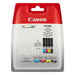 Canon CLI551 Pack 4 cartouches Noir, cyan, magenta et jaune (6509B009)