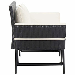 Avis Maison Chic Banc de jardin avec coussins | Banquette de jardin | Chaise Relax 176 cm Noir Résine tressée -MN48799