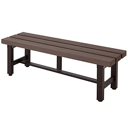 Mendler Banc de jardin alu HWC-K60, banc banc de parc banc de balcon, résistant aux intempéries WPC 120cm, brun