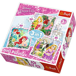 trefl Puzzle 3 en 1 modèle Princesses Disney 20-36-50 pièces, 34842, Multicolore 