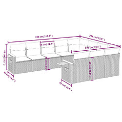 Acheter vidaXL Salon de jardin avec coussins 10 pcs gris résine tressée