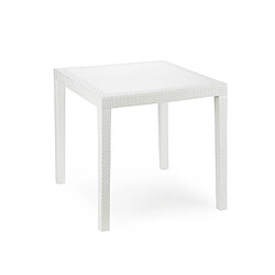 Webmarketpoint Table king rotin blanc carré 79 x 79 x 72 cm 