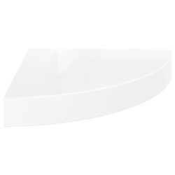 vidaXL Étagère d'angle flottante blanc brillant 25x25x3,8 cm MDF