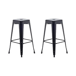 Beliani Tabouret de bar Set de 2 Noir CABRILLO