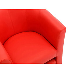 Vente-Unique Fauteuil cabriolet et pouf en simili rouge JOVANA pas cher