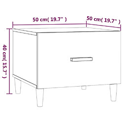 vidaXL Tables basses 2 pcs gris béton 50x50x40 cm bois d'ingénierie pas cher