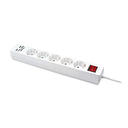 Multiprise 5 Prises avec Interrupteur Omega FL5G3W Blanc