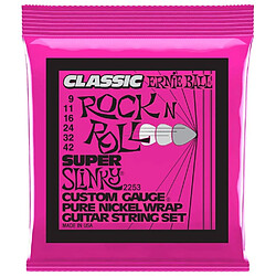 Ernie Ball 2253 - Jeu de cordes guitare électrique Classic Rock'N'Roll - Super Slinky 9-42 