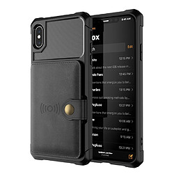 Etui en PU revêtu d'une feuille intégrée noir pour votre Apple iPhone X/XS 5.8 inch